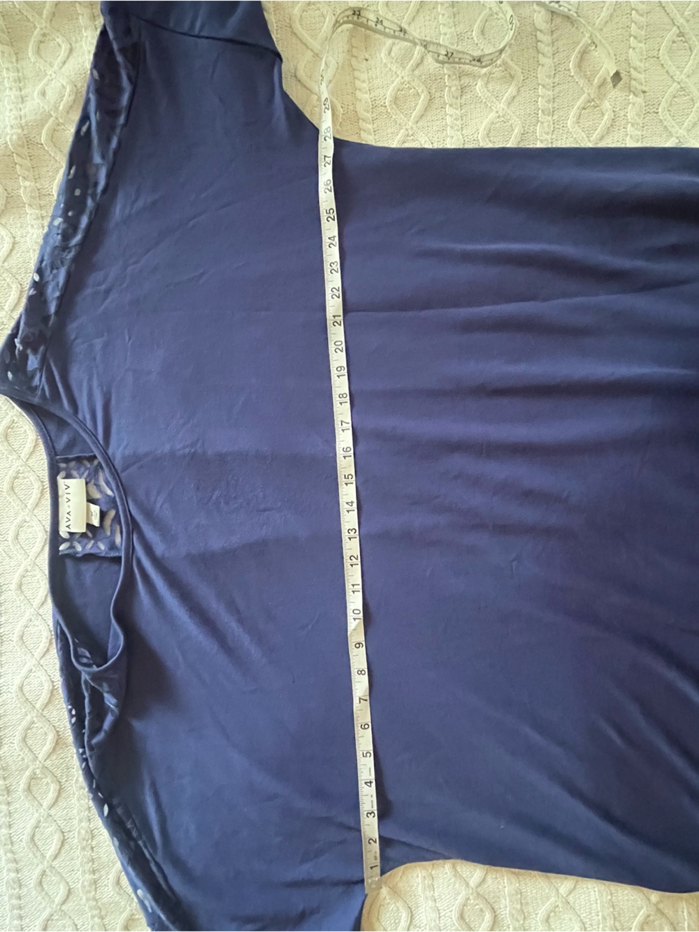 Ava & Viv Dark Royal Blue Laser-Cut Shoulder Long Top - Women’s Size 3X - Picture 14 of 14
